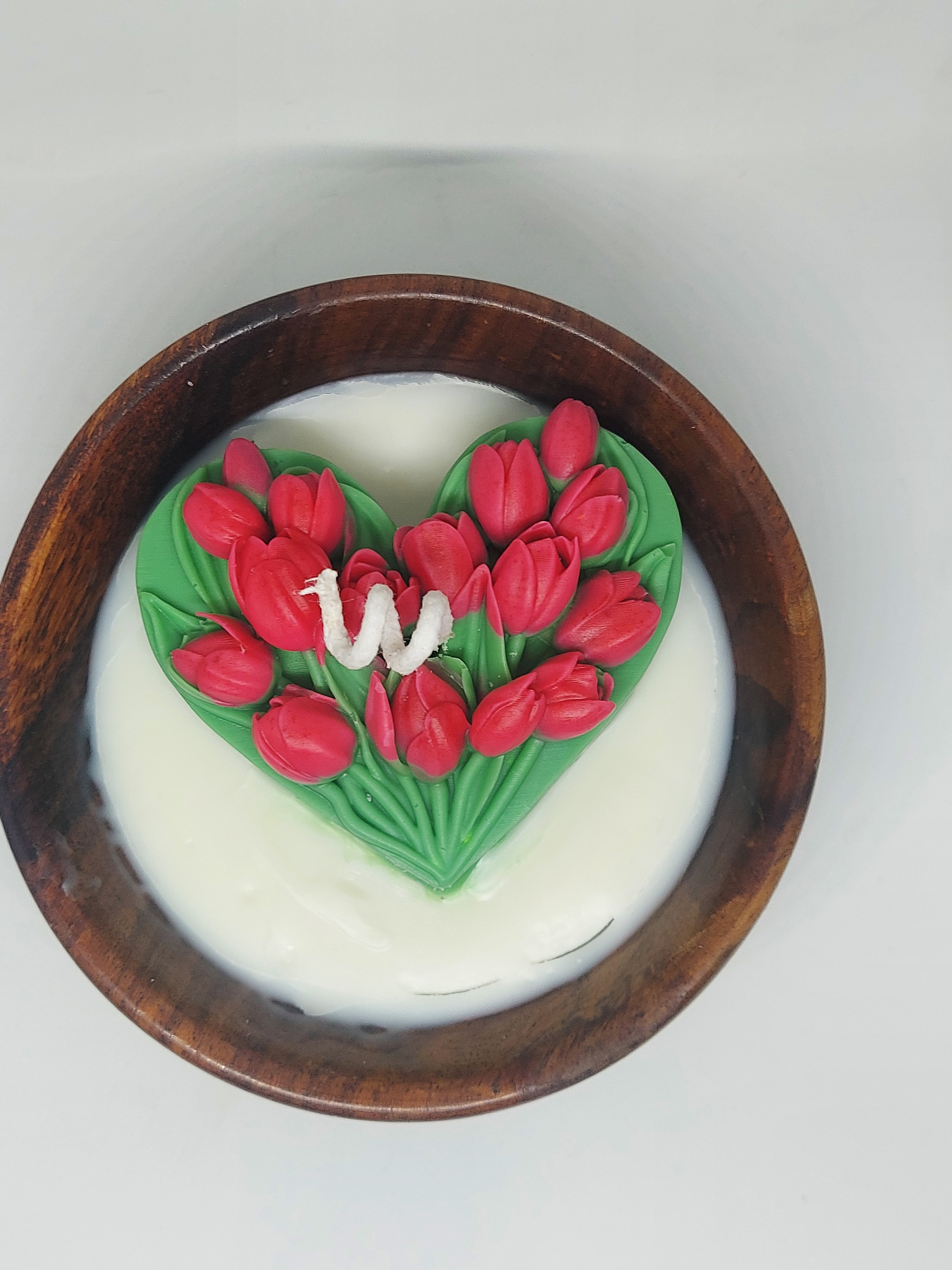 Tulip Heart Candle