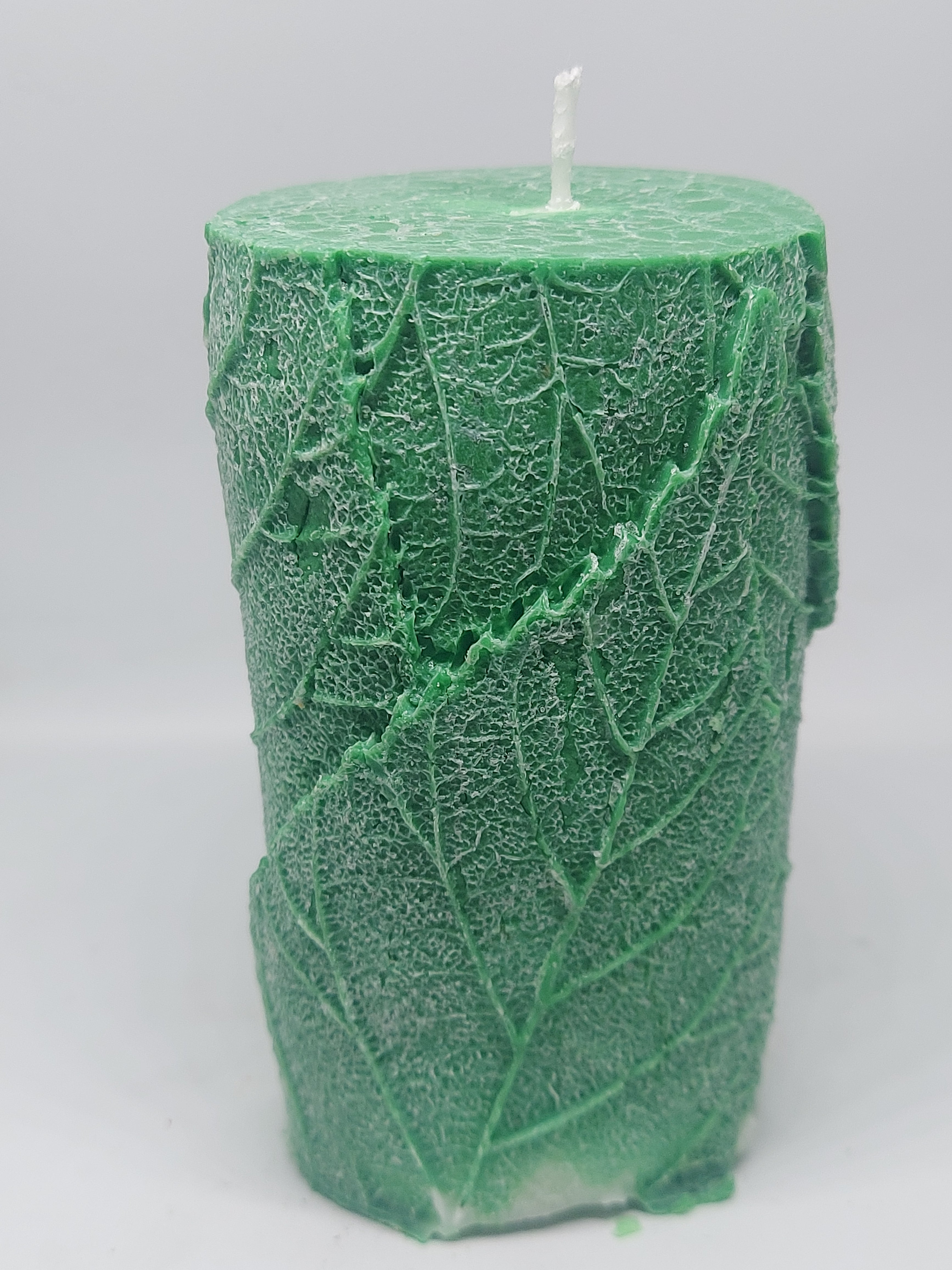 Wrapped Leaf Pillar Candle