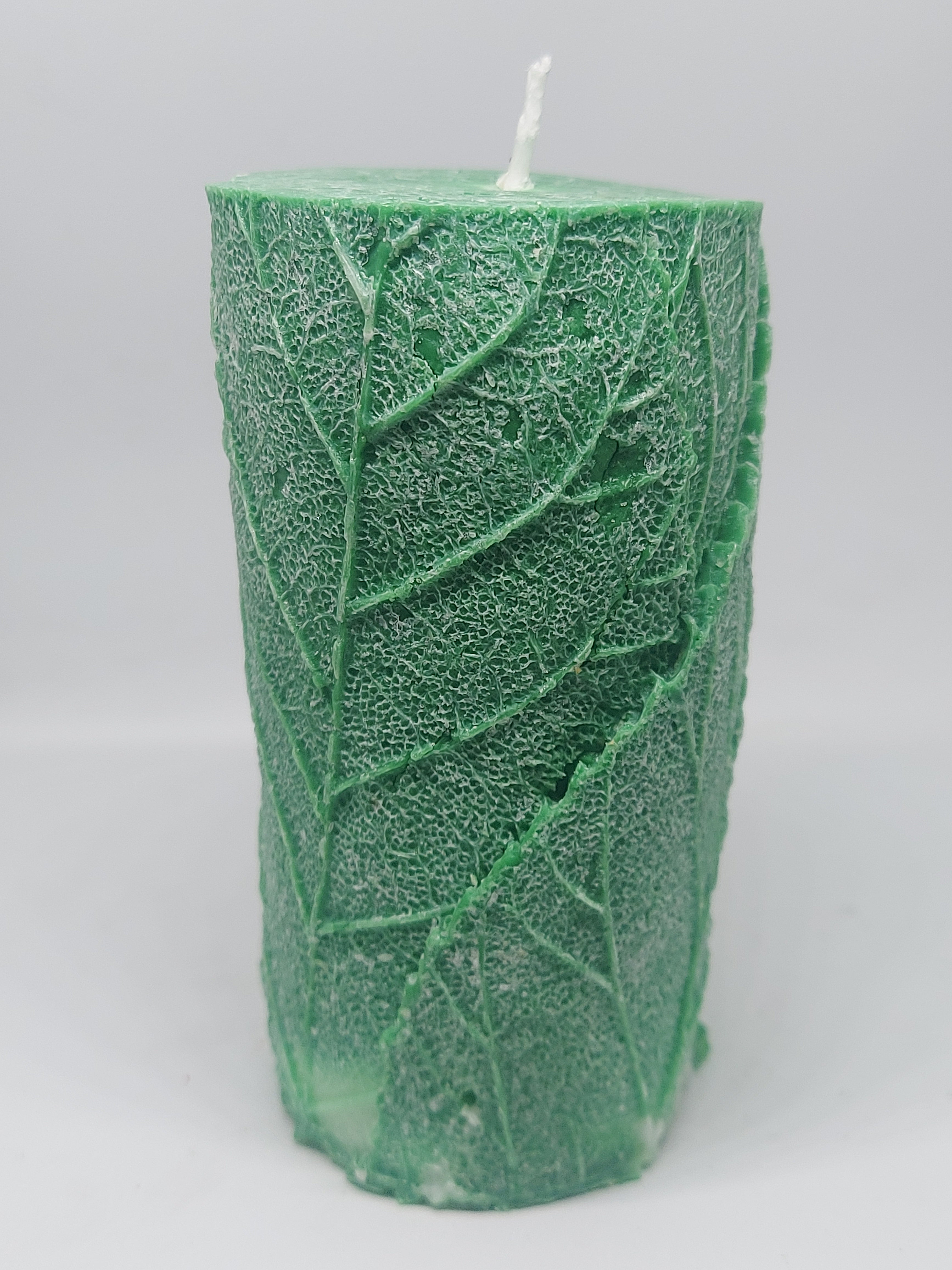 Wrapped Leaf Pillar Candle