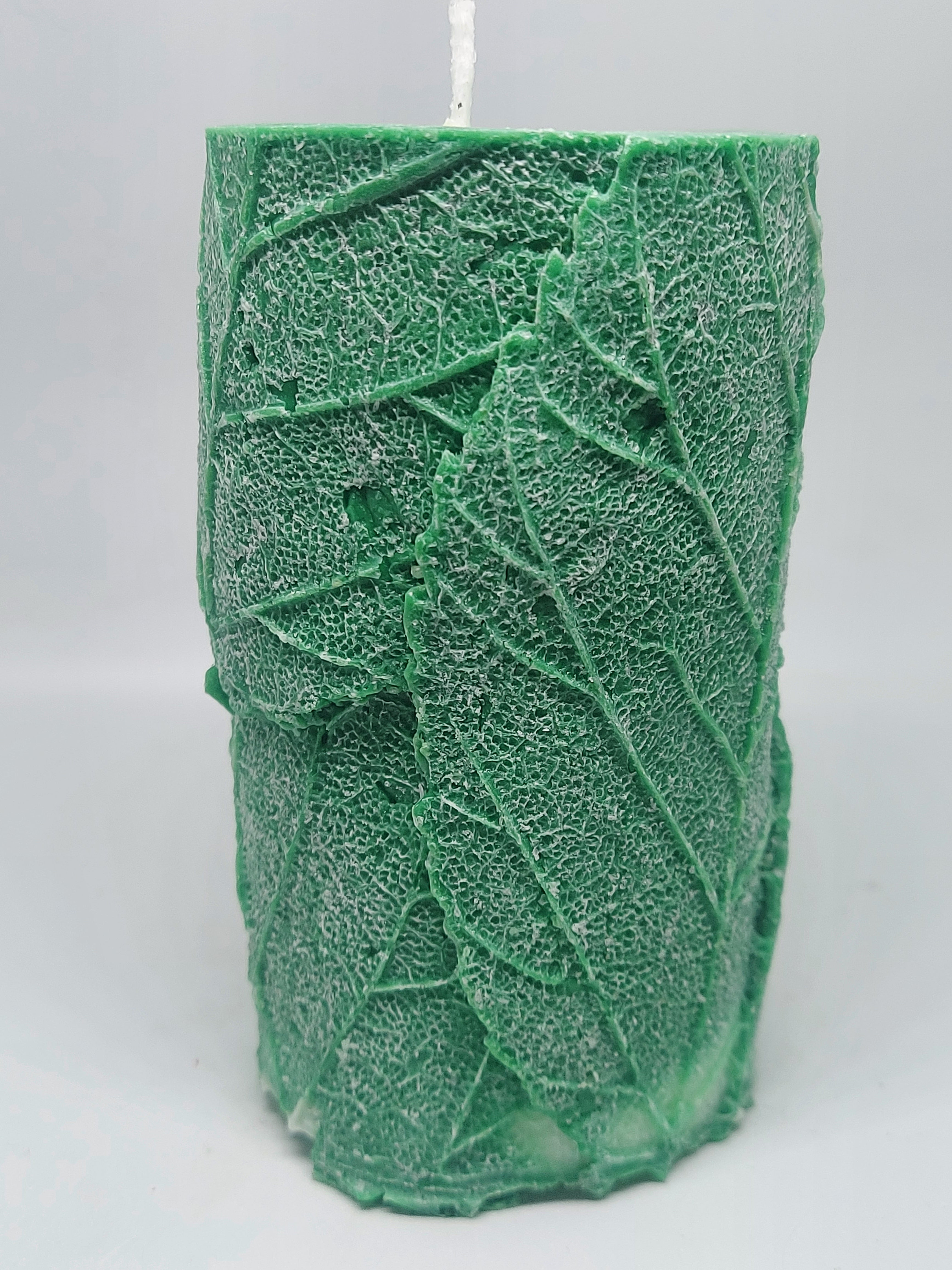 Wrapped Leaf Pillar Candle