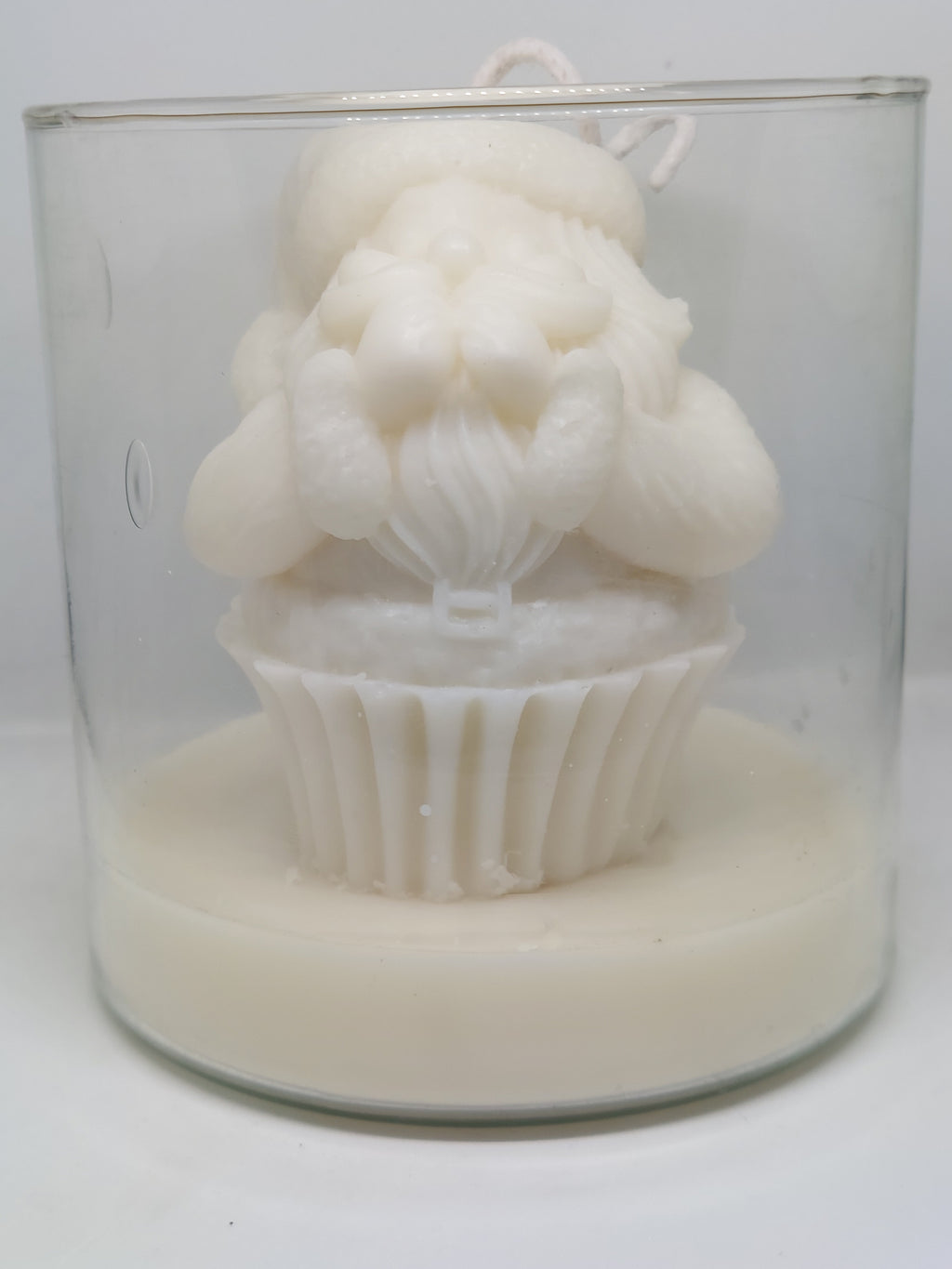 Frosted Santa Cupcake Candle