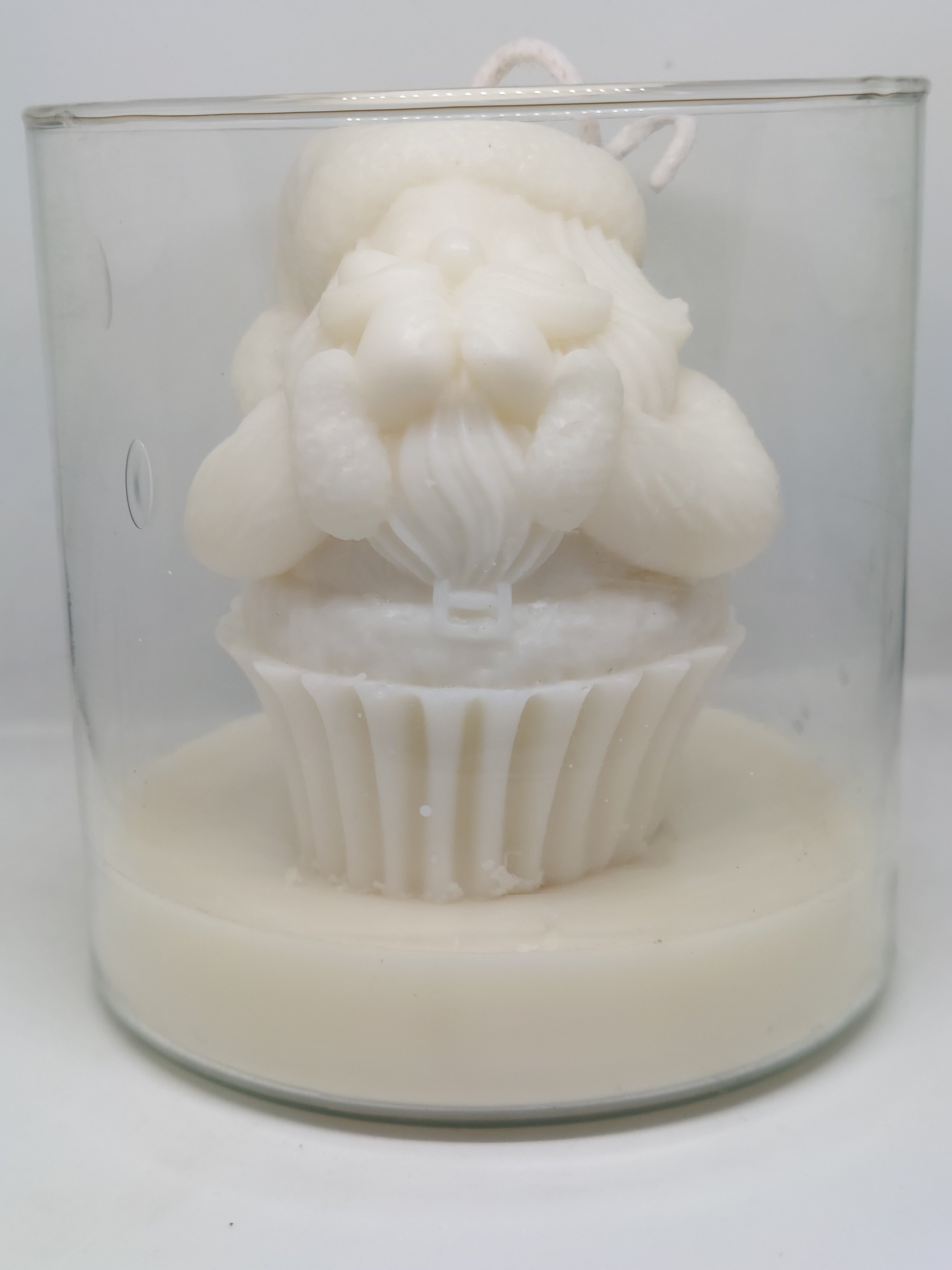 Frosted Santa Cupcake Candle