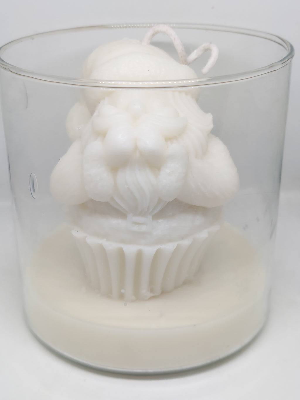 Frosted Santa Cupcake Candle