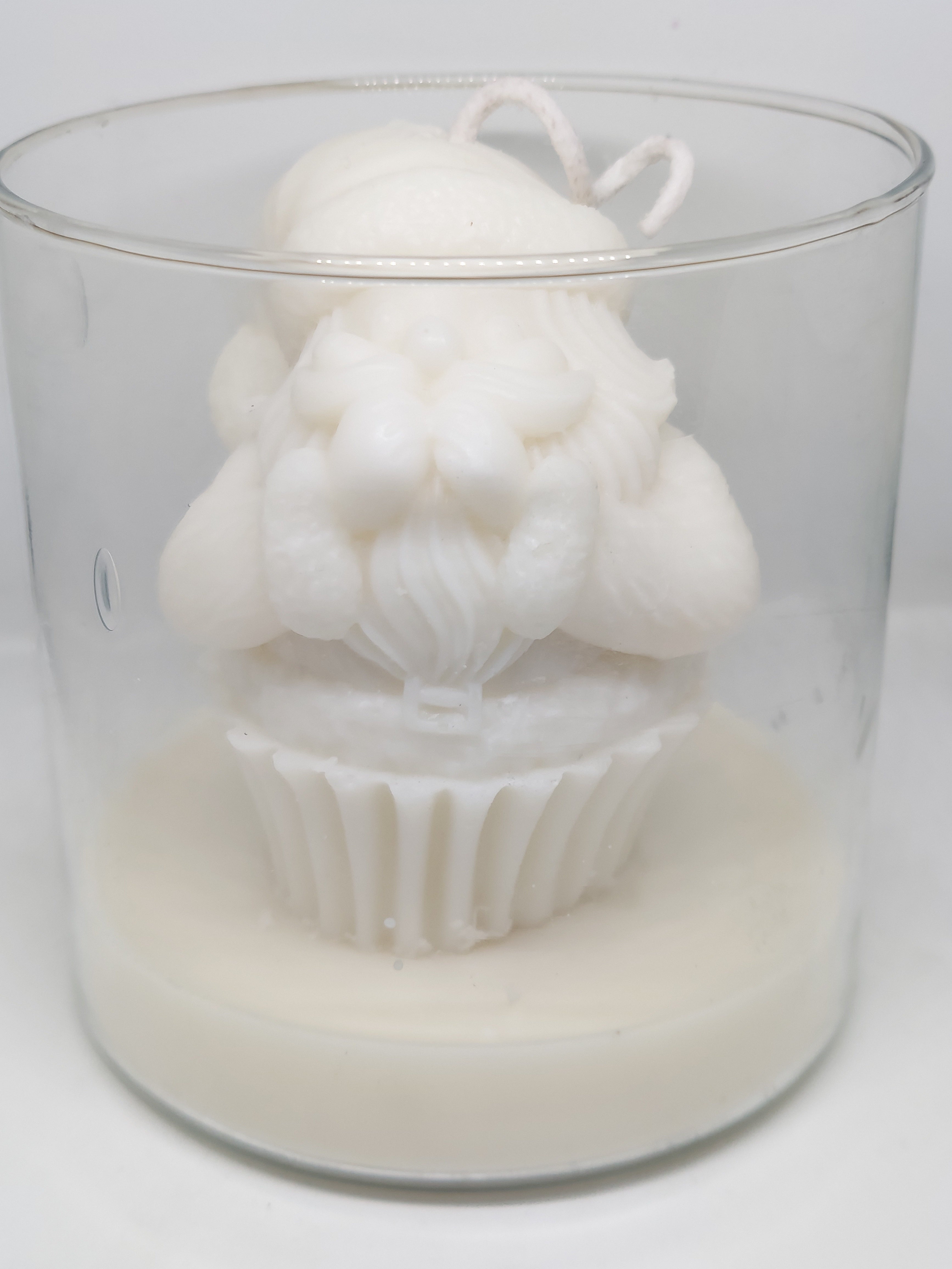 Frosted Santa Cupcake Candle