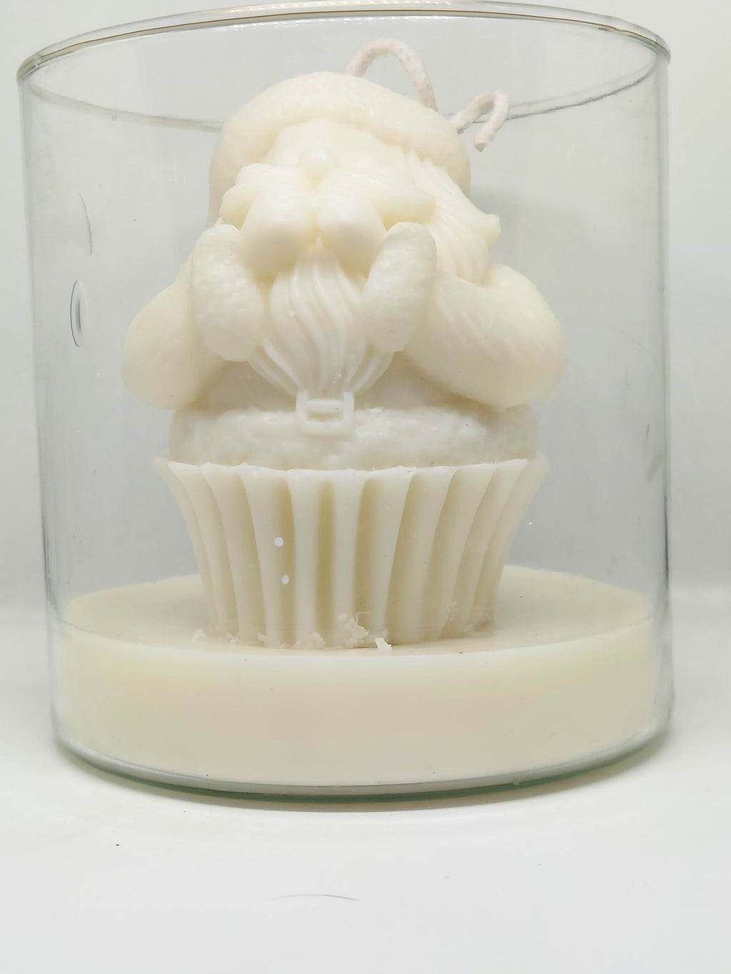 Frosted Santa Cupcake Candle