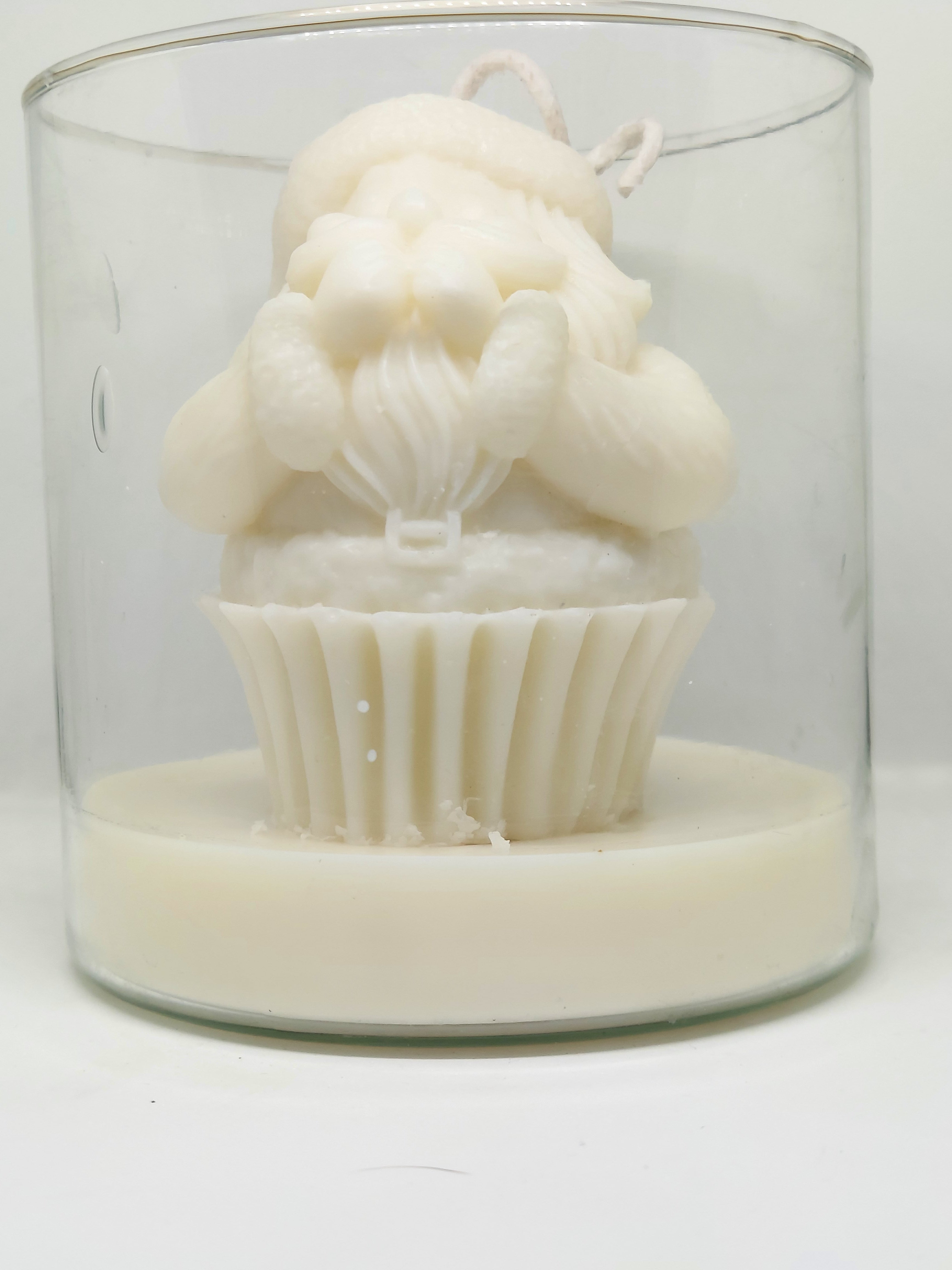 Frosted Santa Cupcake Candle