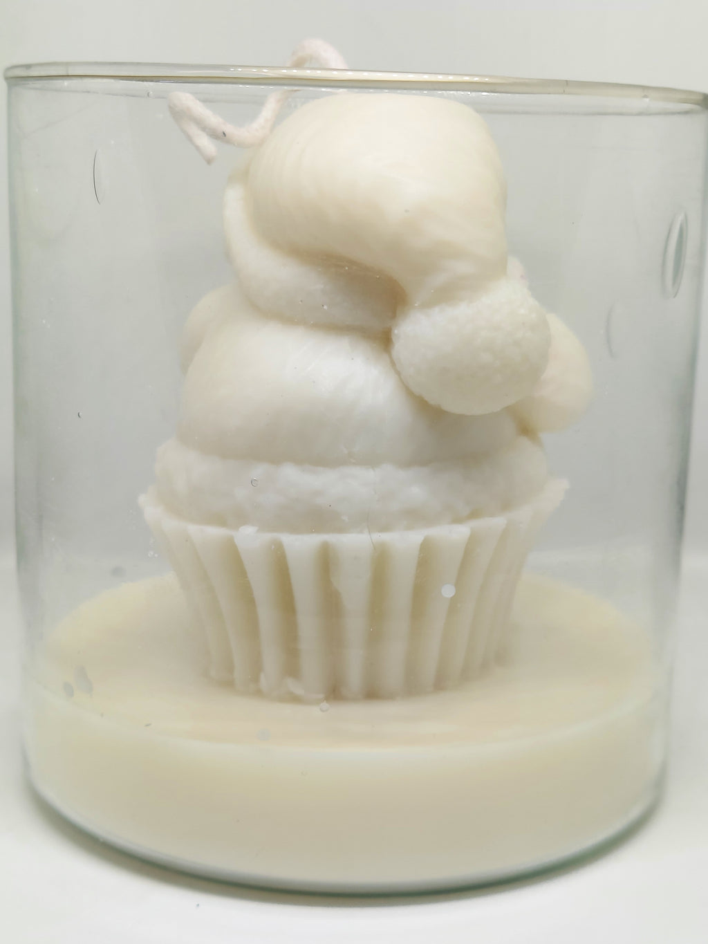 Frosted Santa Cupcake Candle