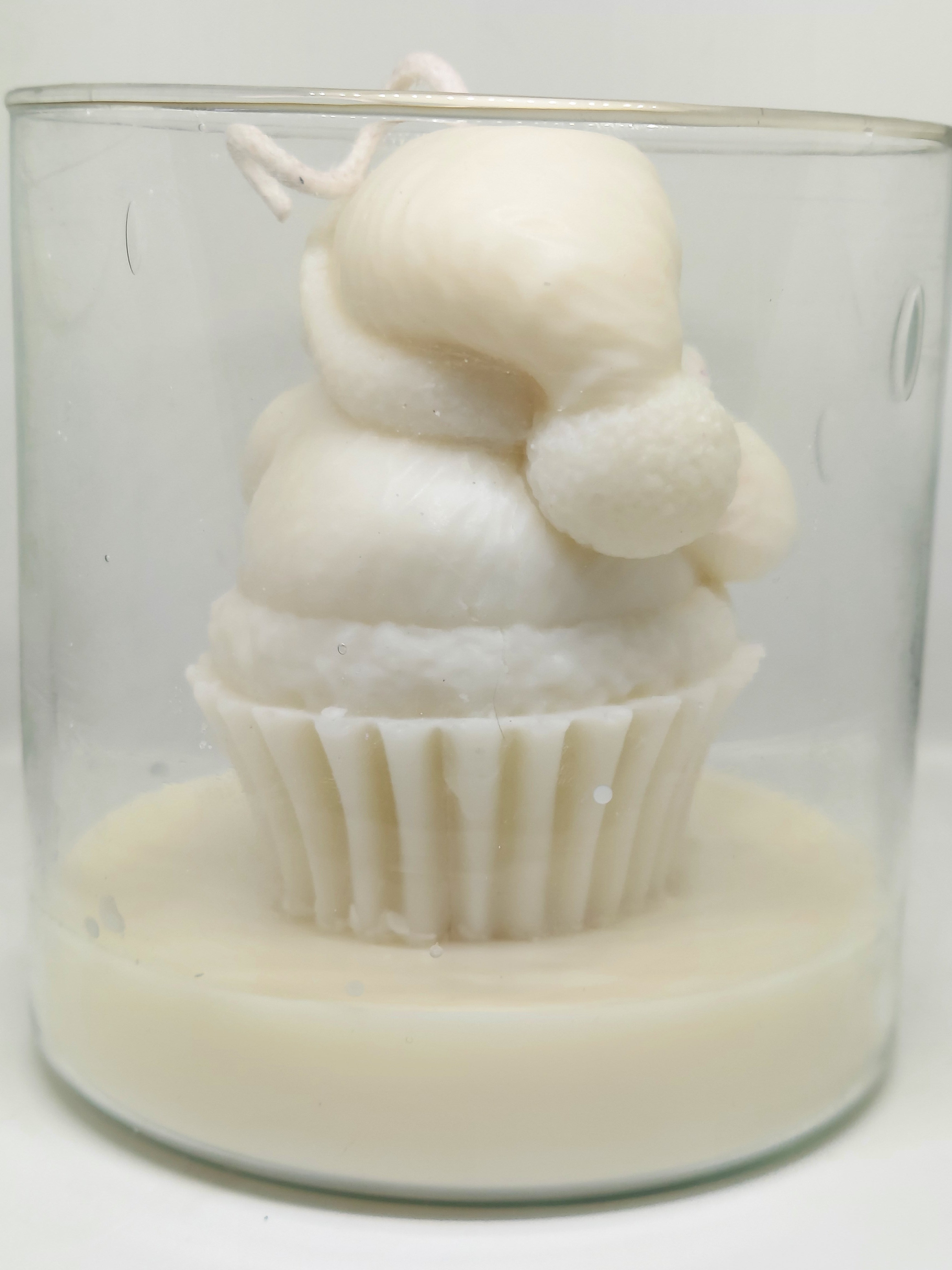 Frosted Santa Cupcake Candle