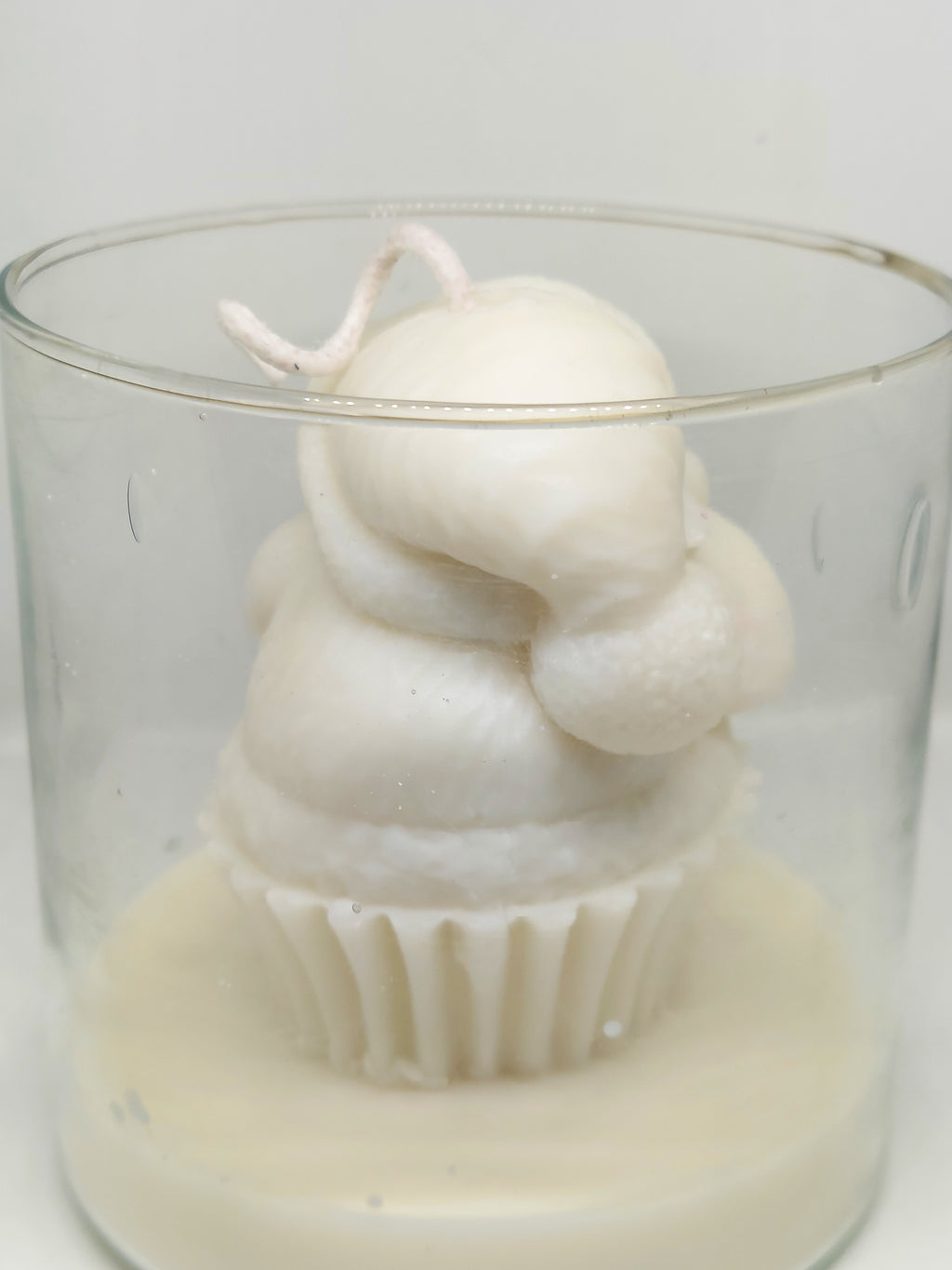 Frosted Santa Cupcake Candle
