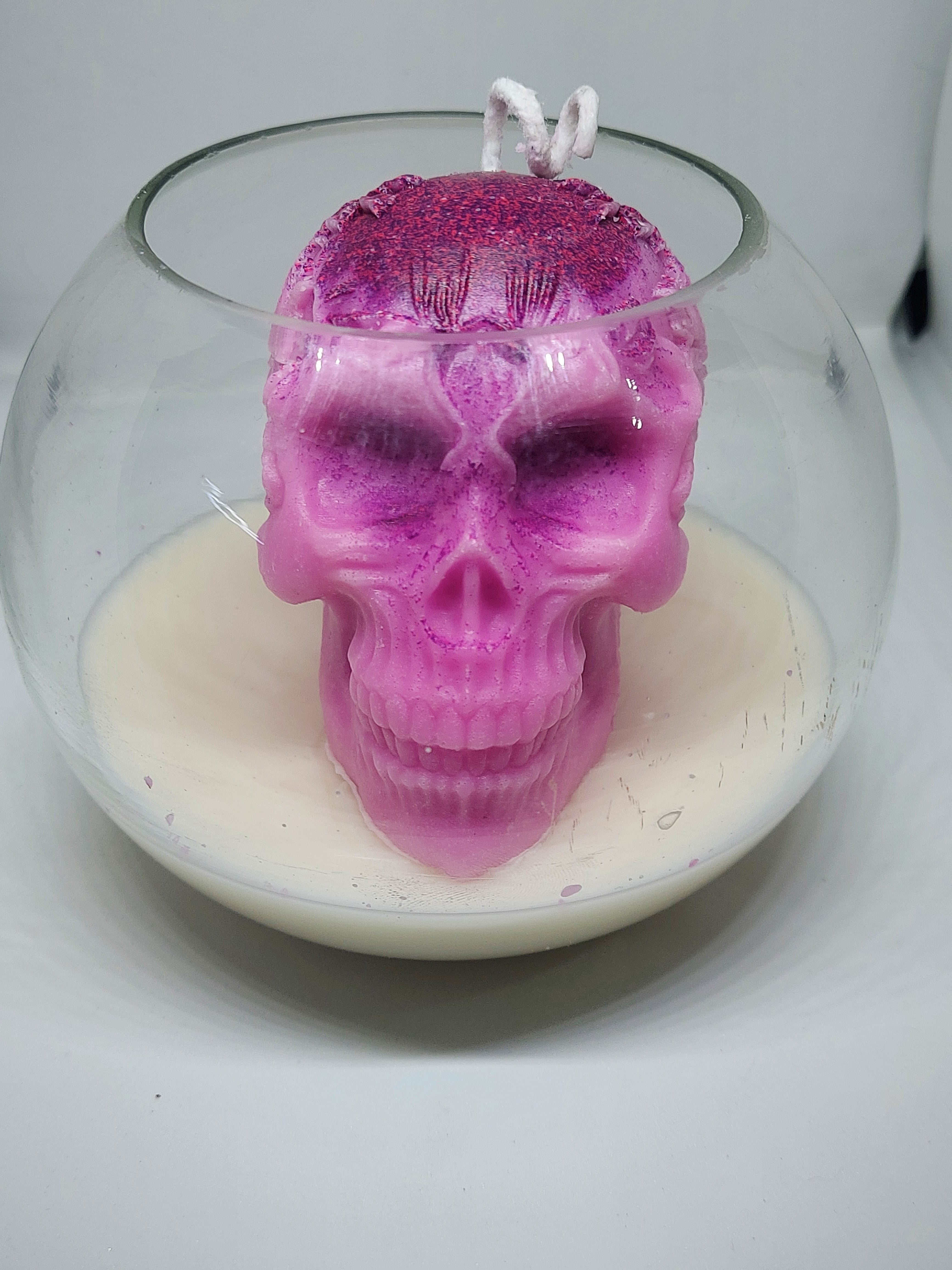 💀✨ Pink Skull Aura Candle