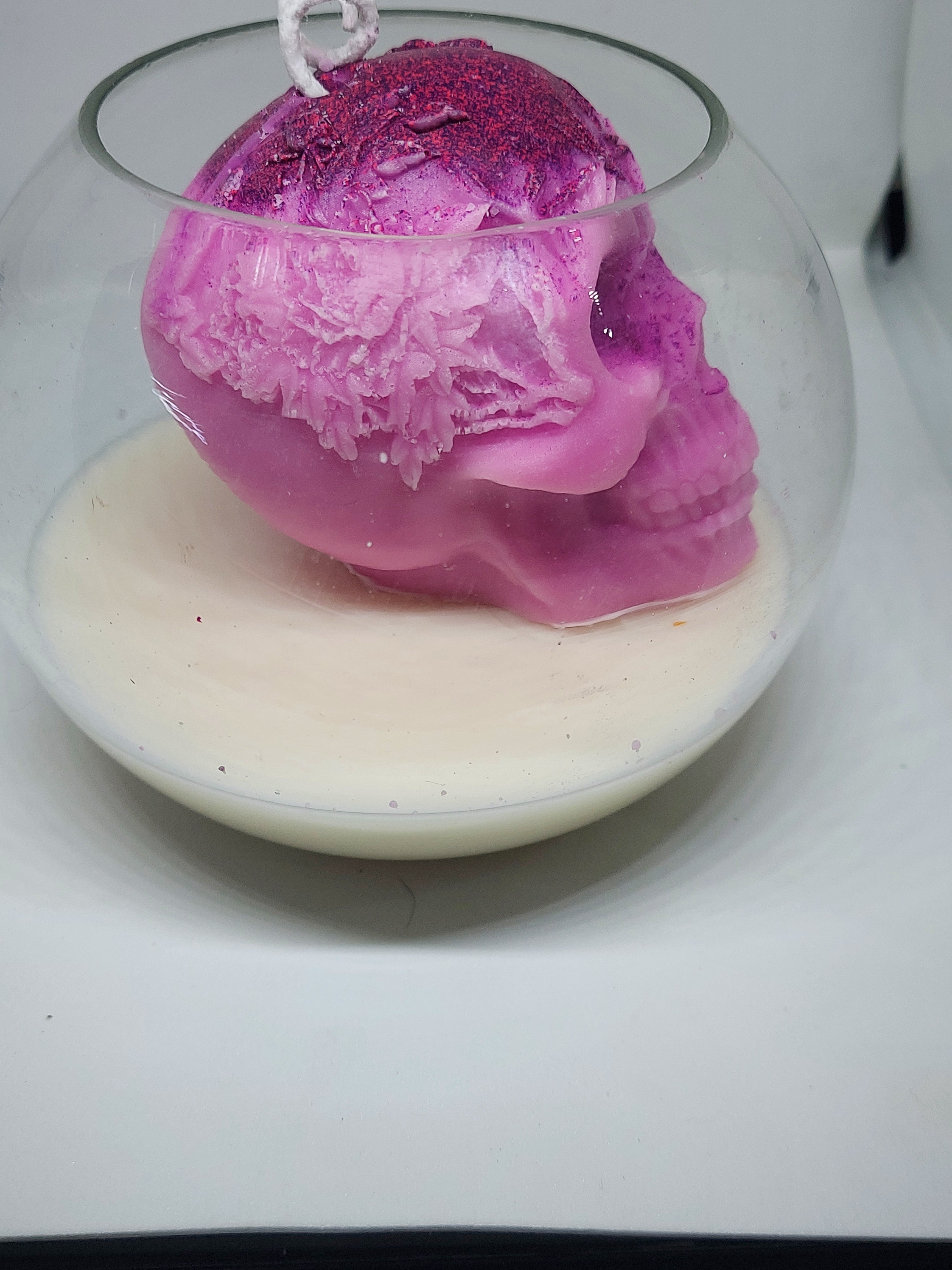 💀✨ Pink Skull Aura Candle