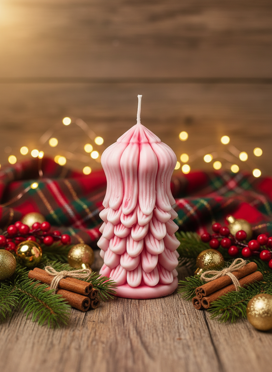 Layered Christmas Tree Candle,