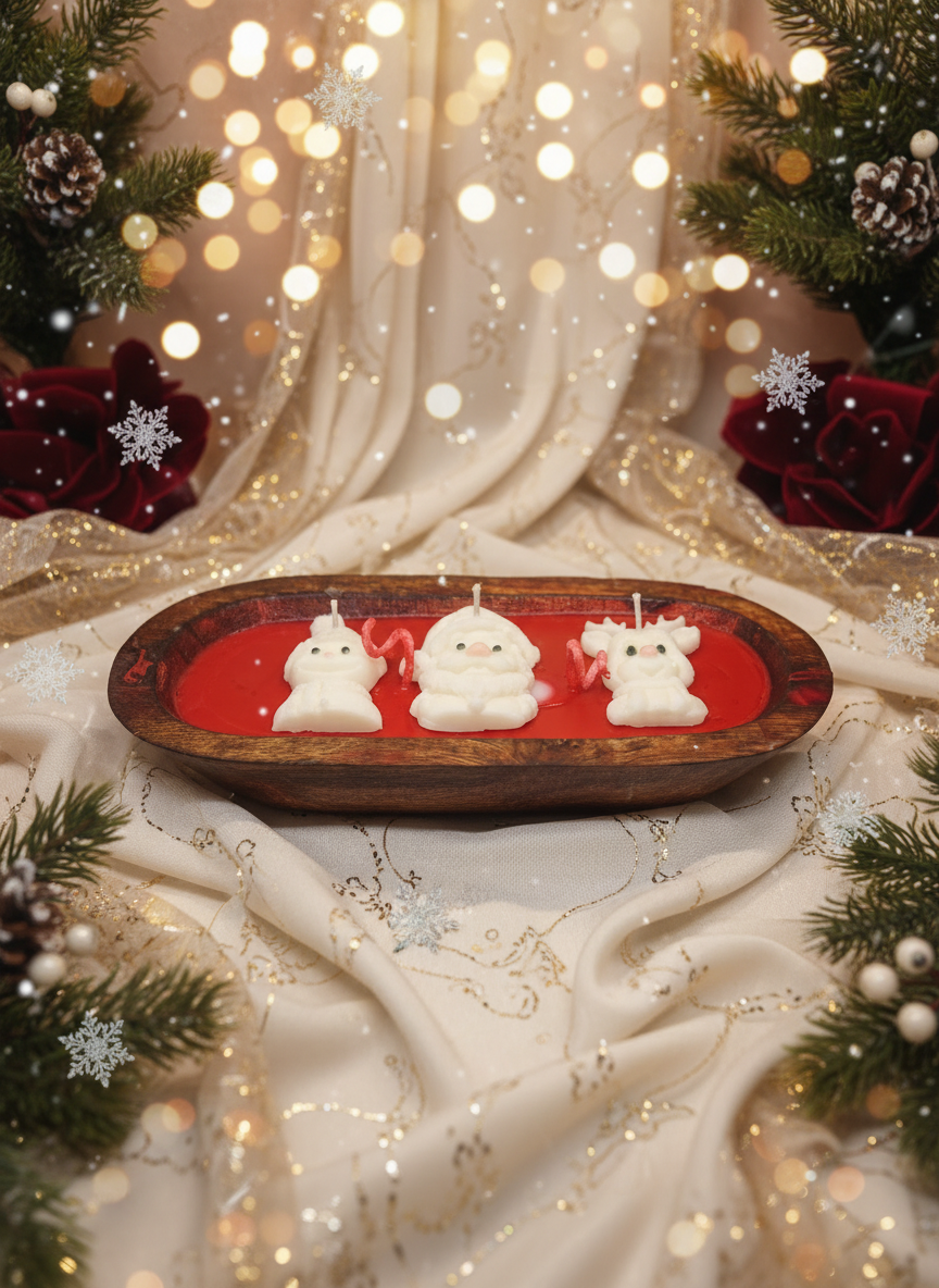 Festive Holiday Candle Arrangement