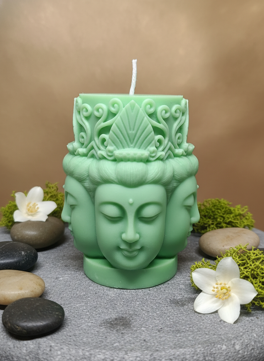4 Head Buddha Candle – Symbol of Peace &amp; Mindfulness