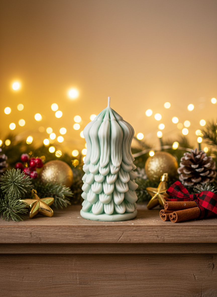 Layered Christmas Tree Candle,