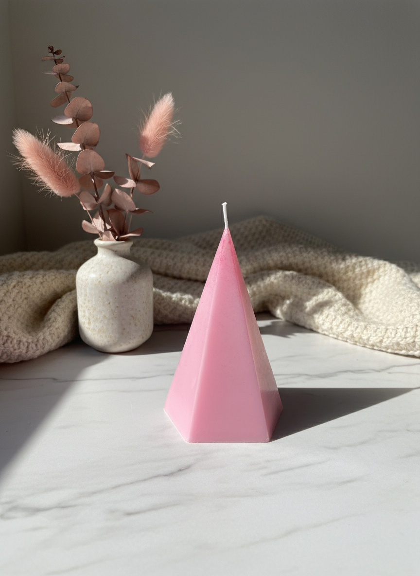 Pyramid Style Pillar Candle